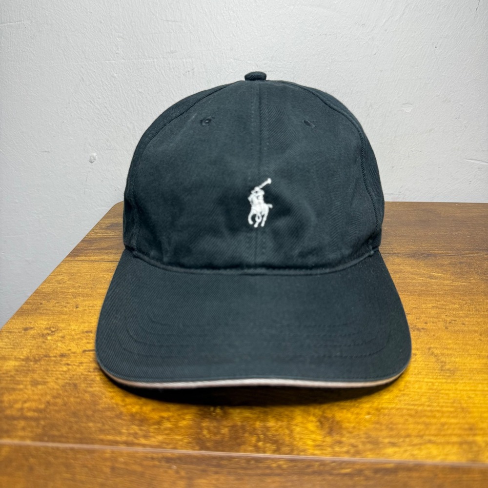 Polo Golf Ralph Lauren Hat Mens One Size Black Cotton Strapback